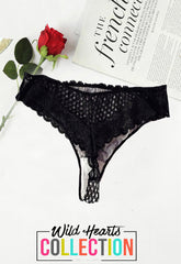 Hot Mesh Black Lace Thong Panty snazzyway