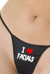 I LOVE FACIALS PRINTED G STRING THONG FRENCH DAINA