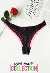 Jennyfer New Floral Scalloped Lace See Through Thong + 1 Free Bra snazzyway