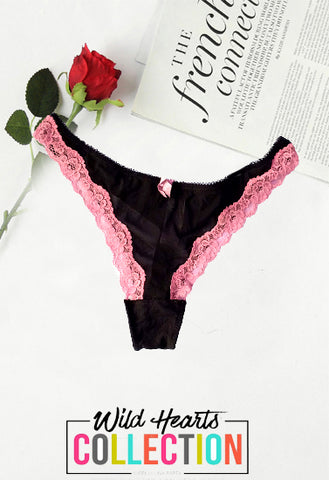 Jennyfer New Floral Scalloped Lace See Through Thong + 1 Free Bra snazzyway