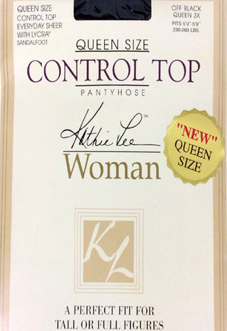 Kathie Lee Queen Size Control Top Pantyhose Off Black(Sold Out) snazzyway