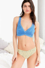 Lovely Trim Racerback Blue Bralette Bra snazzyway