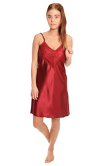 Lace Details satin short nightdress nightie chemise French Daina