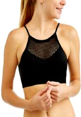 Ladies Fishnet Cut High Neck Black Cami Bra FRENCH DAINA