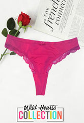 Ladies Sweet As Can V Burgundy Thong snazzyway