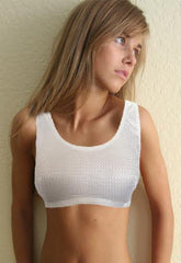 Ladies White All Zigzag Pattern Sports Bra snazzyway