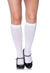 Leg Avenue Women&#39;s Nylon Opaque Knee Highs White Hosiery snazzyway