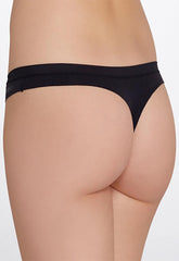 Marks & Spencer Black Stretchy Soft Cotton Thong snazzyway