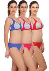&quot;Medium&quot; Impact sports bra panty set pack of 3 snazzyway