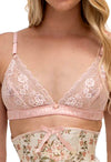 New Fashionable Baby Pink Lace Bralette snazzyway