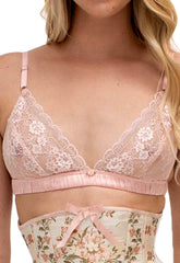 New Fashionable Baby Pink Lace Bralette snazzyway