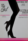 ON THE GO! Ultra Sheer Queen Off Black Pantyhose snazzyway