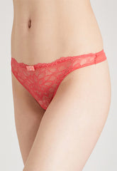 PRINCESSE Dream Spotlight Coral Fishnet Lace Thong snazzyway