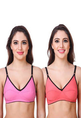 Pk Of 2 Cotton Mixed Color Everyday Bra FRENCH DAINA