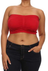 "Plus Size"- Pack Of 4 Stretchy Bandeau Tube Bra FRENCH DAINA