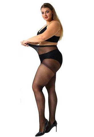 Plus size pantyhose sheer shine snazzyway