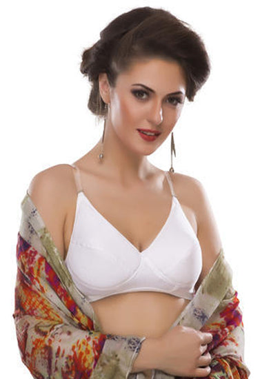 Pure cotton wire free white bra for summers FRENCH DAINA