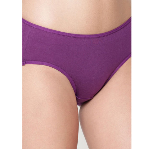 Comfy Snazzy Way Beauty Tagless Strechy Waist Women's Plus Size Purple Cotton Panties(Pkt of 2) snazzyway