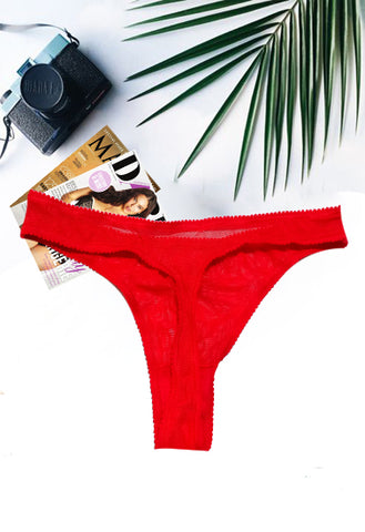 Seductive Red Lace Thong snazzyway