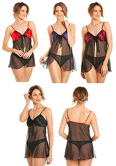 SEE THROUGH BABYDOLL SATIN CUPS VERY SEXY STYLE French Daina