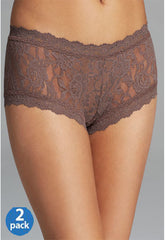 Sensual Brown Lace 2 Piece Panties snazzyway