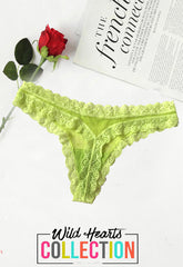 Neon Green Scalloped Lace Thong Panty(sold out) snazzyway