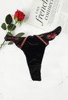 Sexy Floral Lace High Waisted Velvet Thong snazzyway