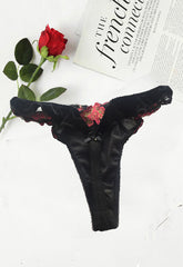 Sexy Floral Lace High Waisted Velvet Thong snazzyway