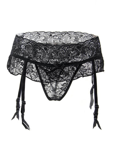 Flirty & Feminine Floral Lace Suspender Belt snazzyway