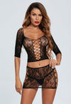 Women&#39;s Sexy Fishnet Body Suit Set snazzyway