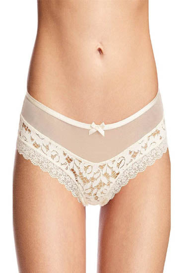 Sexy  White Lacy transparent Front Bow Bridal Panty