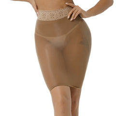 Sexy transparent beige skirt lingerie snazzyway