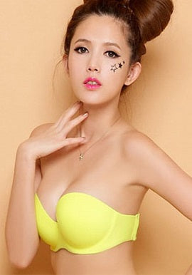 Sharp Yellow Convertible Luxury Seamless Padded Bra