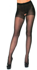 Flirty Sheer Black Pantyhose Crotchless snazzyway