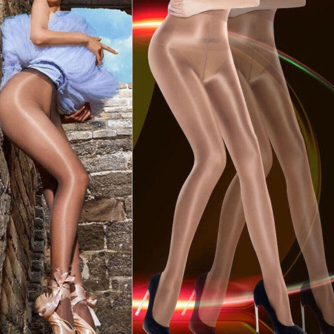 Women's Beige Shiny 20 D Pantyhose snazzyway