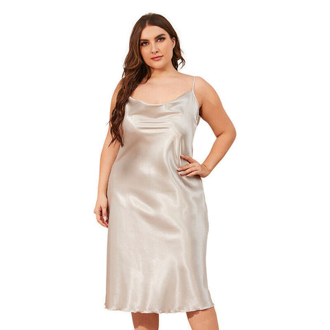 Silk Satin Cowl Neck Plus size nightwear snazzyway