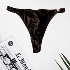 Skin To Skin Black Breakaway Clip Thong snazzyway