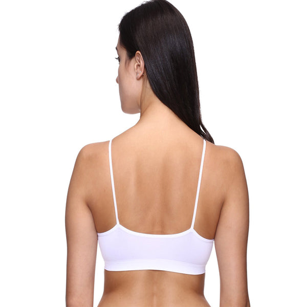 Smart White Thin Straps Sports Bra snazzyway