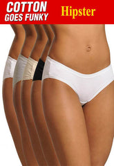 Smooth Cotton Soft Set Of Five Hipster Panties snazzyway