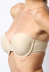 Smooth Seamless Strapless Beige Convertible Padded Bra FRENCH DAINA