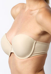 Smooth Seamless Strapless Beige Convertible Padded Bra FRENCH DAINA