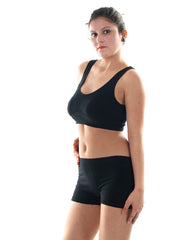 "Black" Seamless Sports Bra And Boyshort Set snazzyway