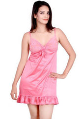 Very sexy Pink Satin Lace Babydoll snazzyway