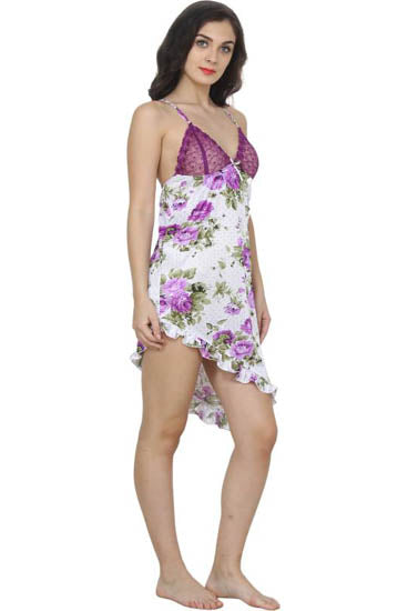 women New Floral Print Lovely Babydoll