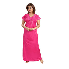 Soft Dark Pink Full Length Nighty snazzyway