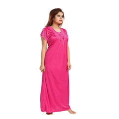 Soft Dark Pink Full Length Nighty snazzyway