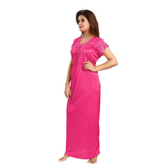 Soft Dark Pink Full Length Nighty snazzyway