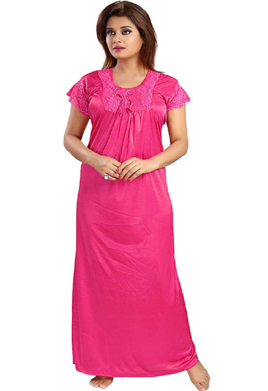 Soft Dark Pink Full Length Nighty