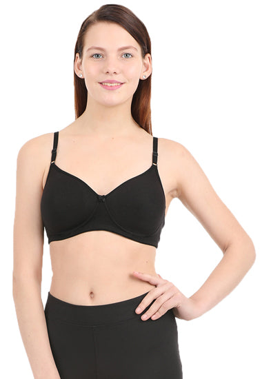 Black Non Wired Padded Bra - French Daina