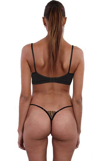 pure organic cotton black bra and thong set